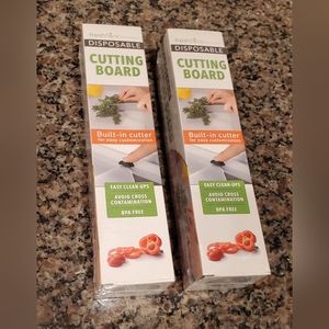 2 Pack - Disposable Cutting Boards w/ Built-in Cutter
